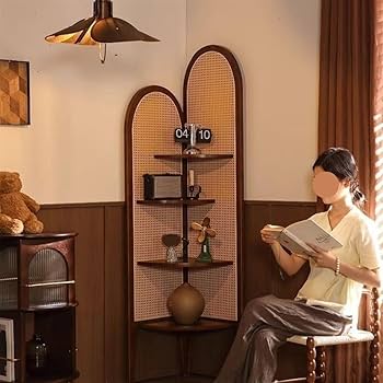 Amazon.com: WLYMQFC 4-Tier Corner Shelf, Corner Bookshelf